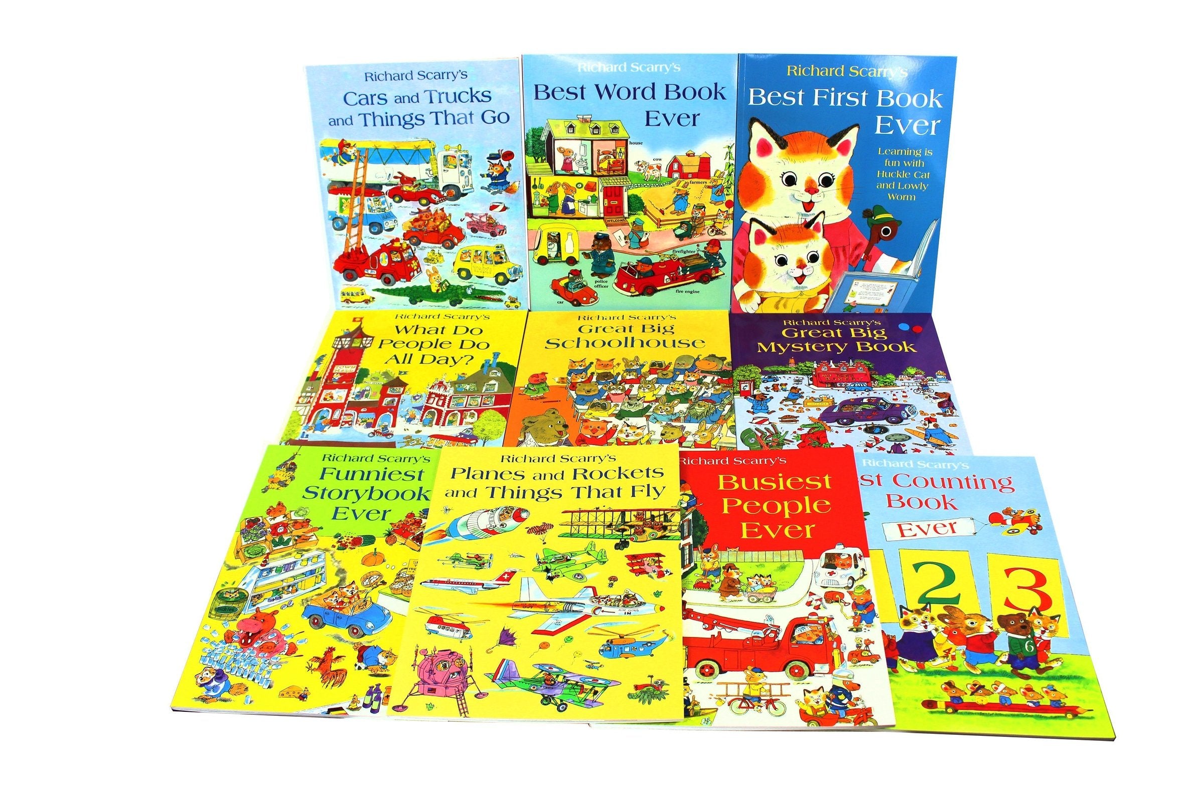 Richard Scarry Collection: 10 Hardback Books for Children Aged 3-7