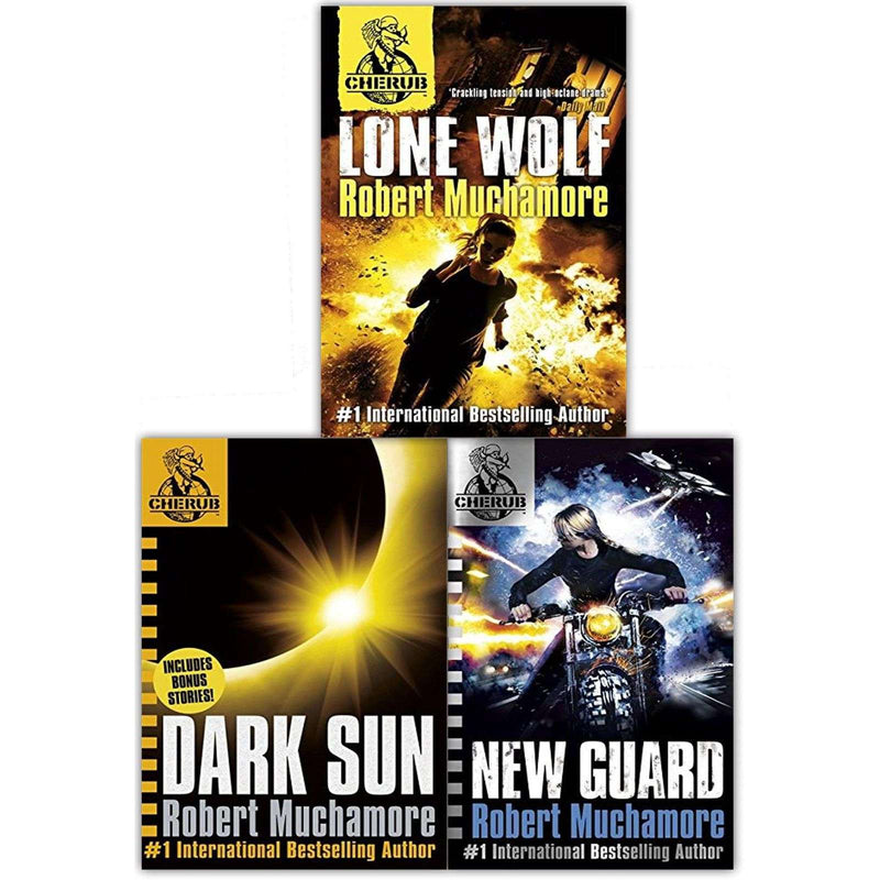 Robert Muchamore Cherub Collection 3 Books Set Lone Wolf, New Guard, Dark Sun