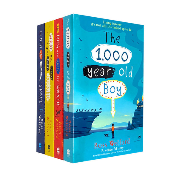 Ross Welford Collection 4 Books Set (The Dog Who Saved The World, What Not To Do If You Turn Invisible, The Kid Who Came From Space, The 1000 Year Old Boy)