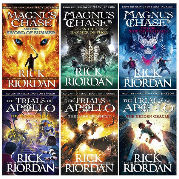Trials of Apollo and Magnus Chase Series 6 Books Collection Set By Rick Riordan