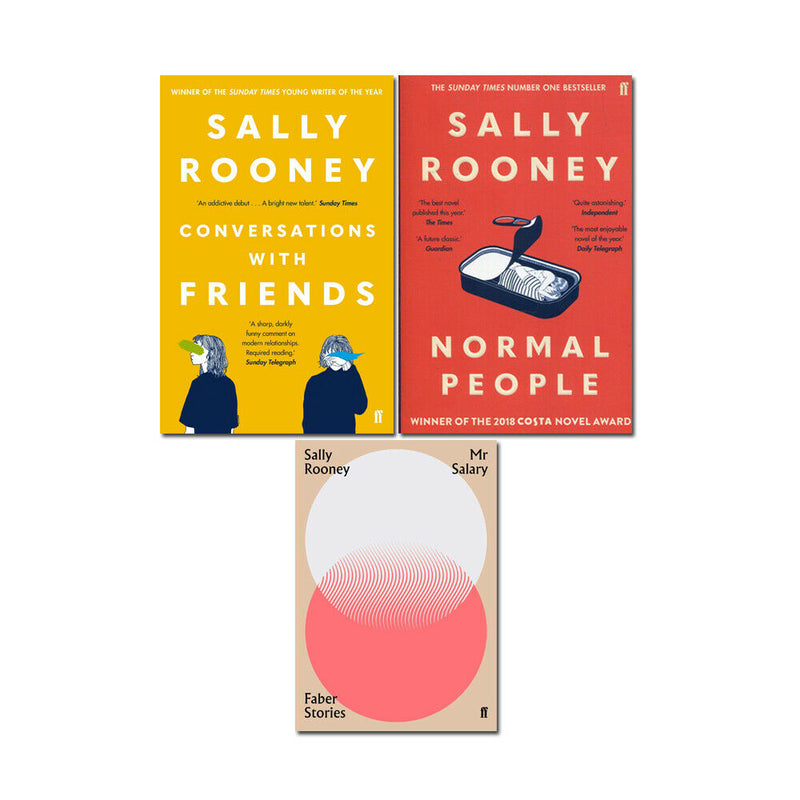 Sally Rooney 3 Books Adult Collection Paperback Gift Pack Set (Normal People, Conversations with Friends & Mr Salary: Faber Stories)
