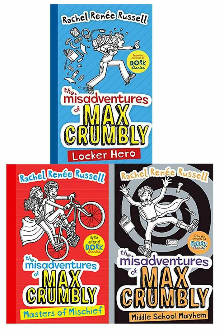 The Misadventures of Max Crumbly Series 3 Books Collection Set by Rachel Renee Russell – Fun Children's Adventure Book Series for Kids, Young Readers