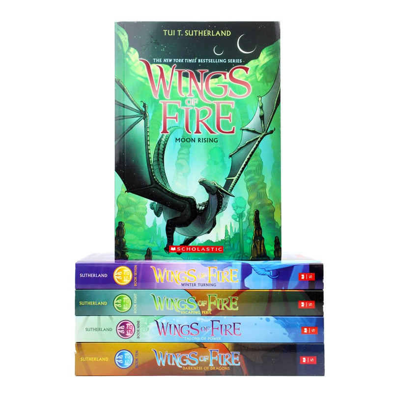 Photo of Wings of Fire Books 6-10 Box Set by Tui T. Sutherland on a White Background