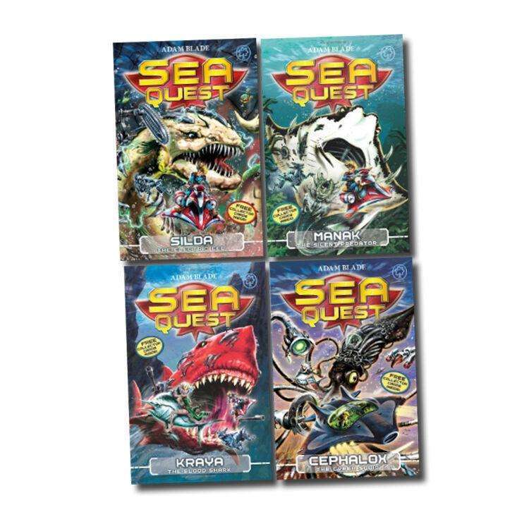Sea Quest Collection Adam Blade 4 Books Set Series 1 Pack - Kraya, Manak, Silda, Cephalox