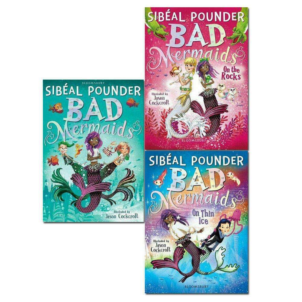 Bad Mermaids 3 Book Set Collection by Sibeal Pounder – On Thin Ice, On the Rocks & More | Fantasy Adventure Stories for Kids, Friendship & Humor