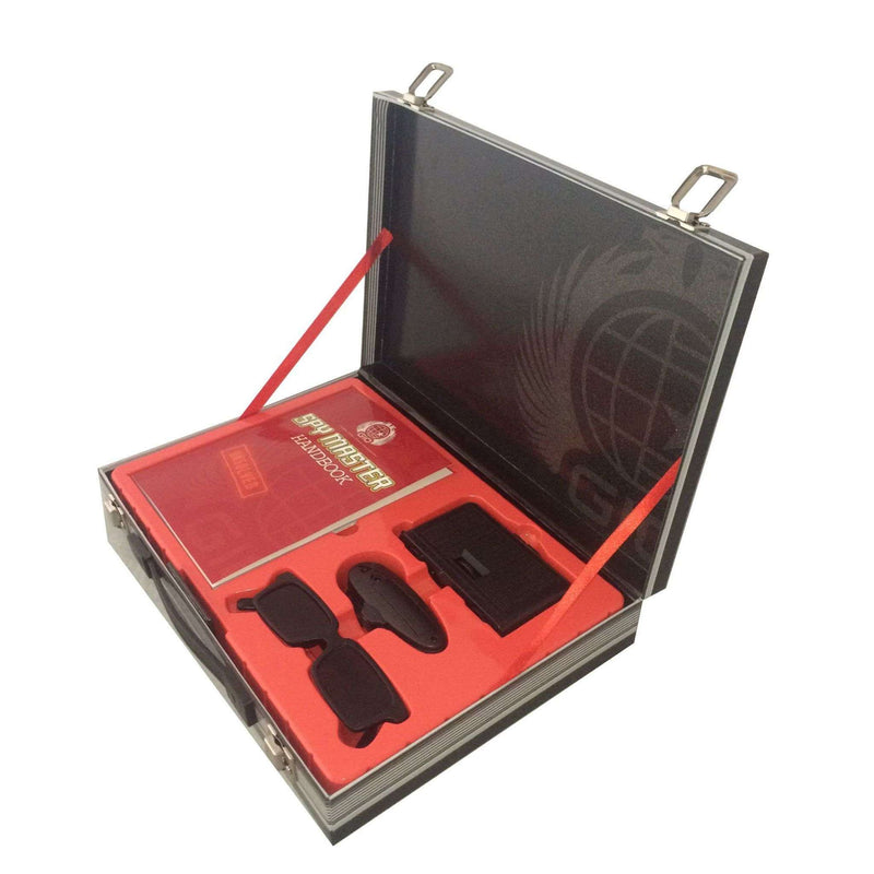 Spy Master Briefcase Black Spy kit - Secret agent mission handbook with top spy gear and gadget surveilance