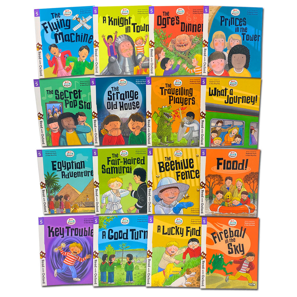 Biff, Chip & Kipper Stage 4-5 Read with Oxford |32-Book Phonics Collection Set | Early Learning, Children's Educational Storybooks, Learn to Read (5+)