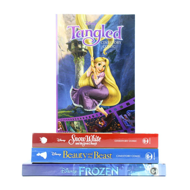 Disney Cinestory Comic Collection 4 Book Set (Tangled,Snow White, Beauty and the Beast, Frozen)