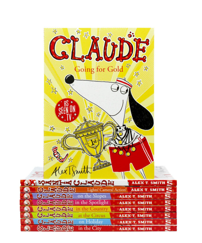 Photo of Claude A Rather Smashing Collection 9 Books Box Set by Alex T. Smith on a White Background