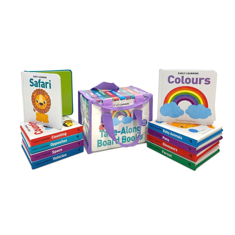 Take Along Early Learning Carry Pack 10 Board Books Set Collection