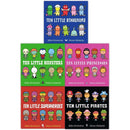 Ten Little Series Collection 5 Books Set Superheroes, Dinosaurs, Monsters, Pirat