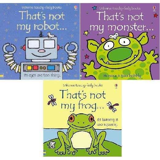 That's Not My 3 Books Collection Set Fiona Watt Robot, Monster, Frog