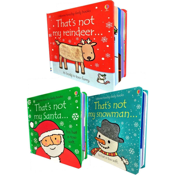 Thats Not My Christmas Collection 3 Books Set Touchy-Feely Books Santa, Snowman