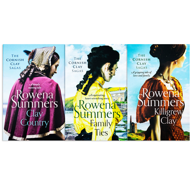 The Cornish Clay Sagas 3 Books Collection Set By Rowena Summers (Killigrew Clay, Clay Country, Family Ties)