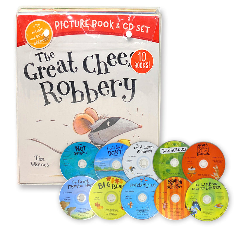 The Great Cheese Robbery 10 Picture Flat Books Set Collection & Audio CDs