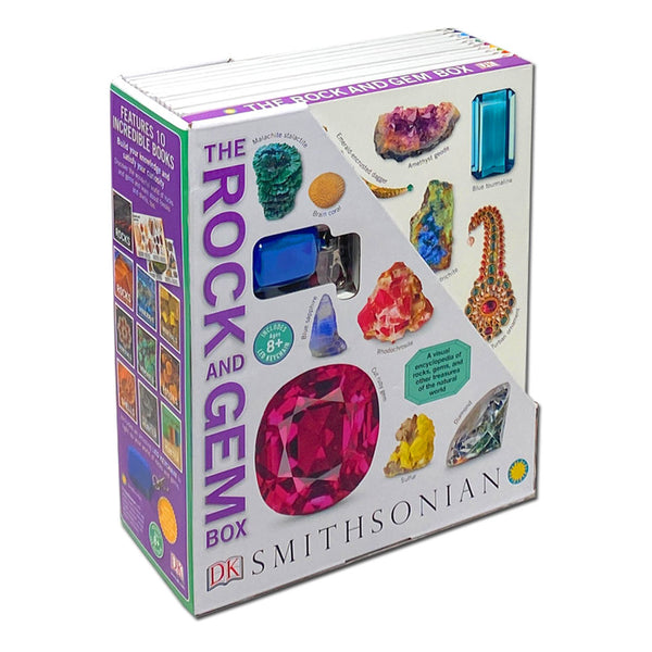 DK Children's The Rock and Gem Box 10 Books Set Hardback Inc An Amazing Gem Shaped Key Chain With Led Light