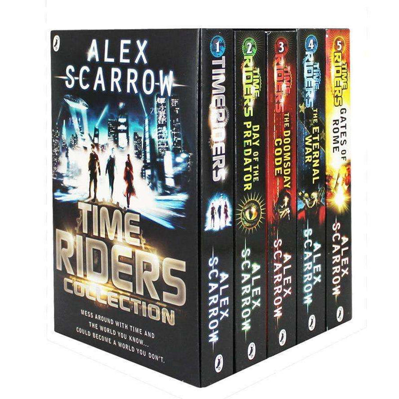 Time Riders Collection Alex Scarrow 5 Books Set Day of Predator, Doomsday Code