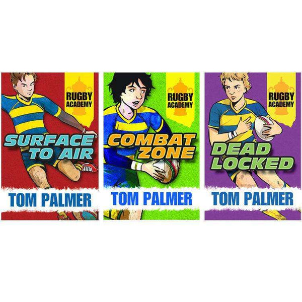 Tom Palmer Rugby Academy 3 Books Set Collected Dead Locked, Combat Zone