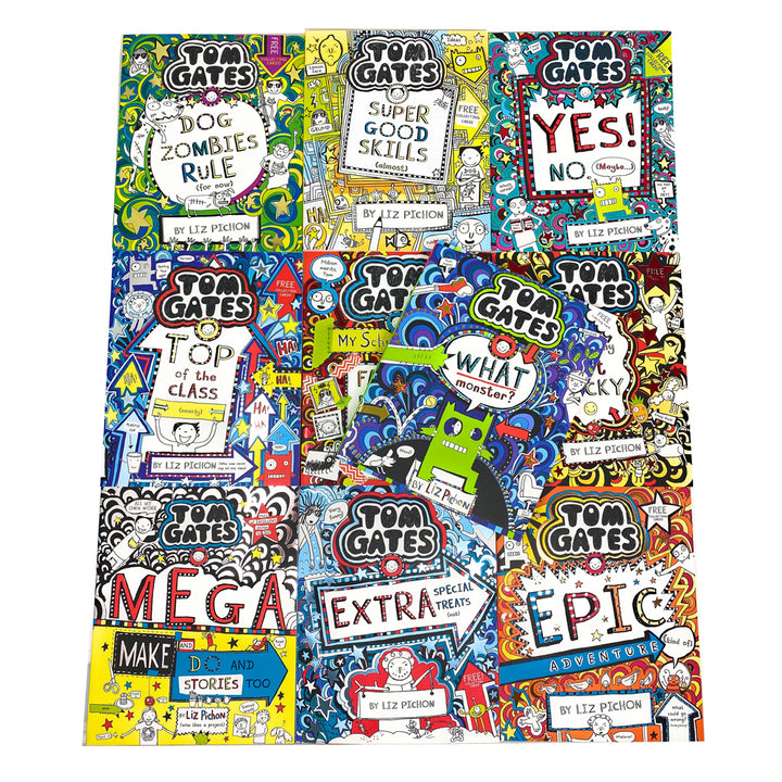 Tom Gates Series 2 & 3 – 10 Book Collection by Liz Pichon | Funny Children's Books, School Life, Creativity, Adventure, Bestsellers, Kids Fiction