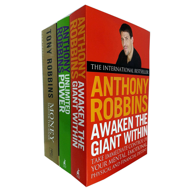 Tony Robbins 3-Book Collection Set | Awaken The Giant Within, Unlimited Power & More – Self-Help, Motivation, Success, Personal Development & Growth