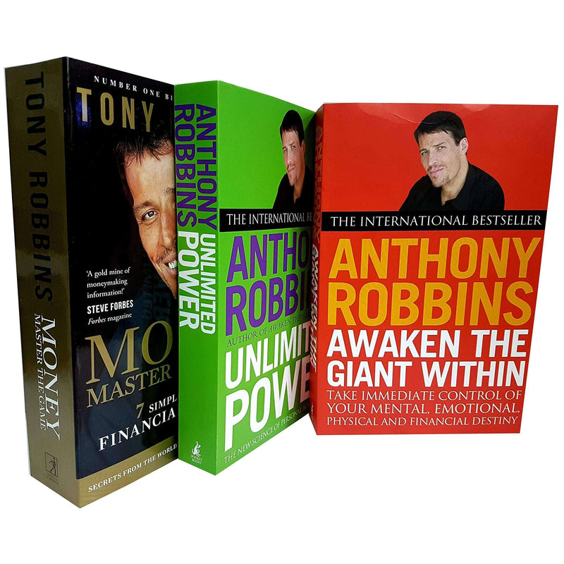 Tony Robbins 3-Book Collection Set | Awaken The Giant Within, Unlimited Power & More – Self-Help, Motivation, Success, Personal Development & Growth