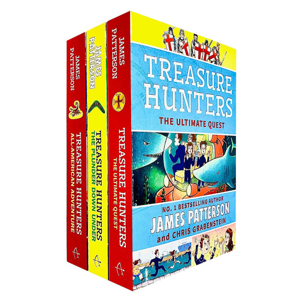 Treasure Hunters 3 Book Set By James Patterson (Ultimate Quest, Plunder Down Under, All American Adventure )