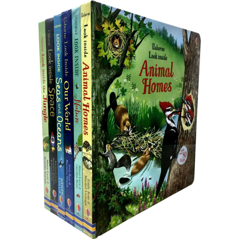 Usborne Look Inside Our World 6 Board Books Collection Set | Educational & Interactive Children's Books | Nature, Oceans, Jungle, Space & Discovery