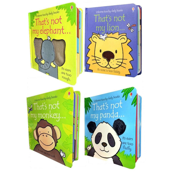 Usborne Touchy Feely Wild Animals Collection 4 Books Boxed Set Thats not my Lion, Panda