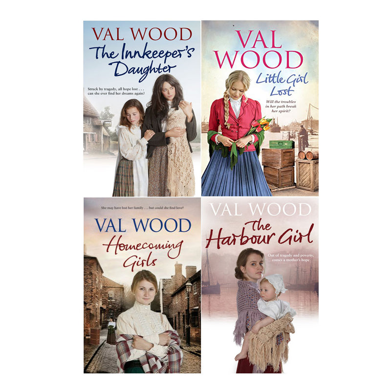Val Wood Collection Series 4 Books Set The Harbour Girl, Little Girl