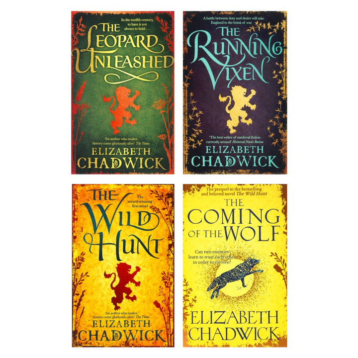 The Wild Hunt 4 Book Set by Elizabeth Chadwick: The Wild Hunt,The Running Vixen,The Coming of the Wolf,The Leopard Unleashed – Medieval Fiction Series
