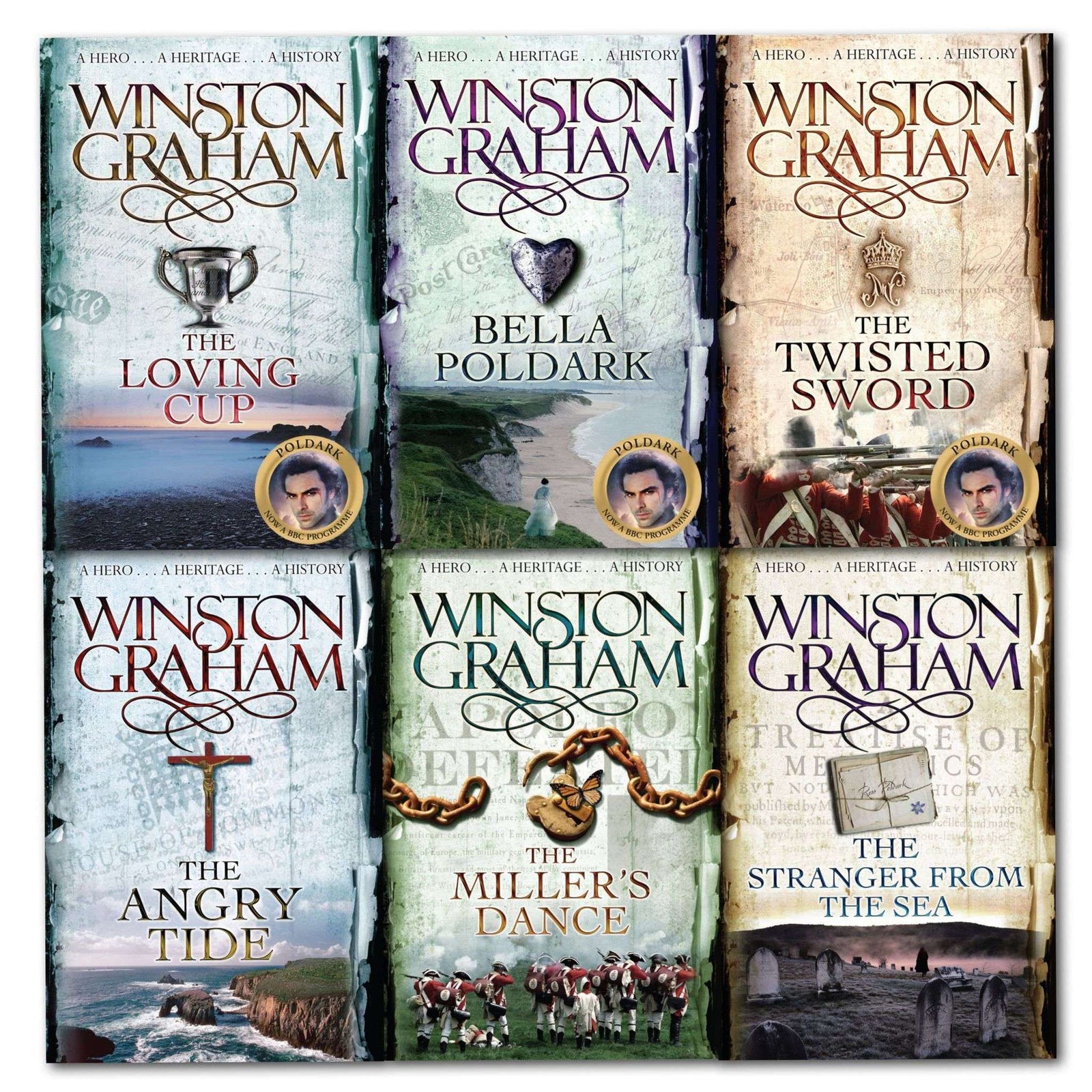 Winston Graham Poldark Series 6 Book Paperback Collection Lowplex Books