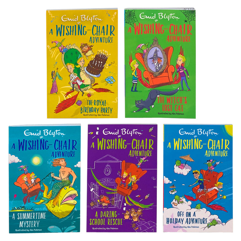 A Wishing Chair Adventure By Enid Blyton 5 Books, A Daring School Rescue, The Royal Birthday Party...