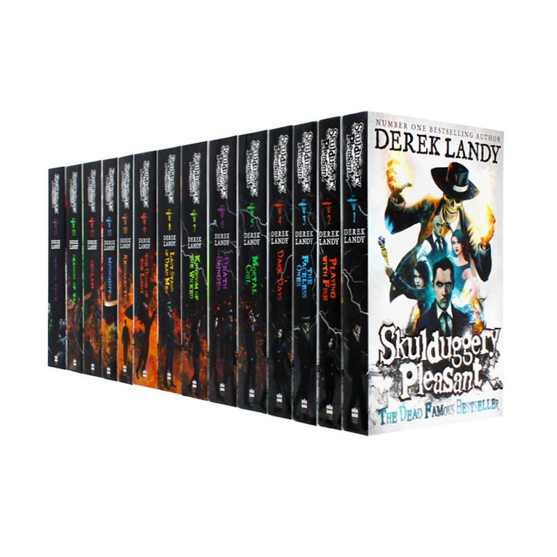 Skulduggery Pleasant Series 14 Books Collection Set By Derek Landy(Skulduggery Pleasant, Playing with Fire, Mortal Coil, Dark Days, The Faceless Ones & More!)