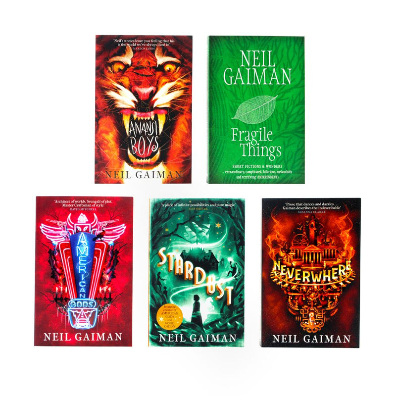 Neil Gaiman American Gods 5 Books Collection Set - American Gods, Neverwhere | Fantasy, Fiction, Paperback, Adventure,Storytelling, Urban Fantasy Book